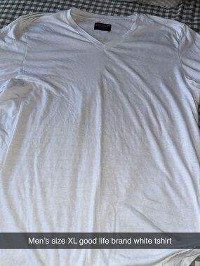 Goodlife White V-Neck Men's Tee